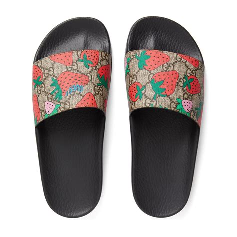 gucci slides women strawberries|Gucci slides pursuit.